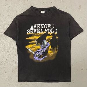 Vintage 2000s Avenged Sevenfold Rare Heavy Metal Concert Band T Shirt Medium